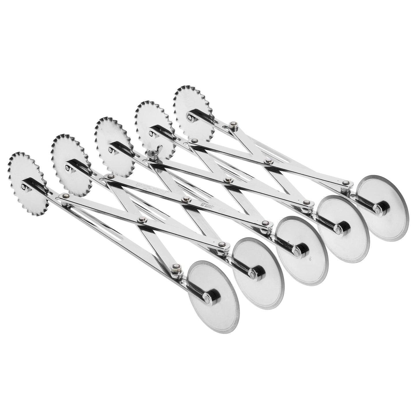 Teigschneider fünfteilig mit glatter Schneide und Wellenschliff