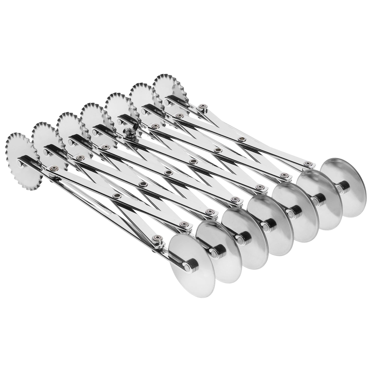 Teigschneider siebenteilig mit glatter Schneide und Wellenschliff